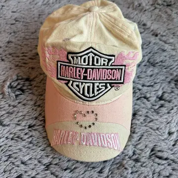 Harley-Davidson 큐빅 자수 캡 베이지/핑크