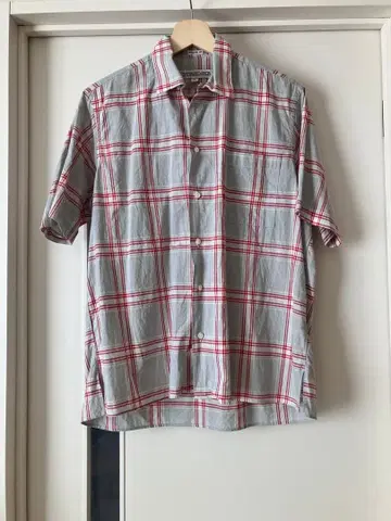 INDIVIDUALIZED SHIRTS 반팔 S 체크 오픈 카라