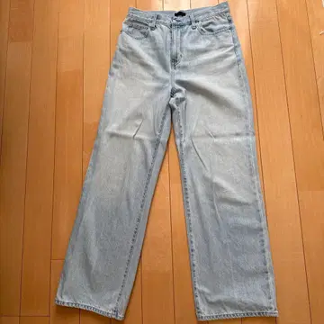 유니클로 와이드 스트레이트 청바지 긴 길이