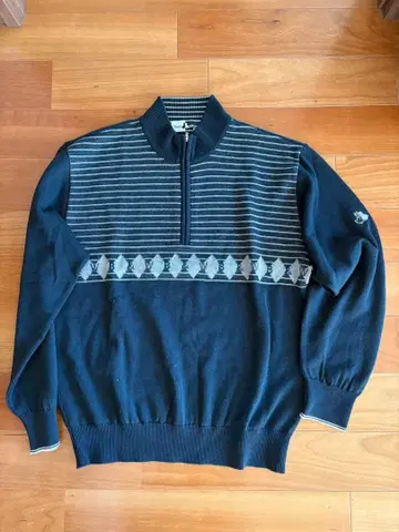 Black & White M 하프 지퍼 스웨터 네이비