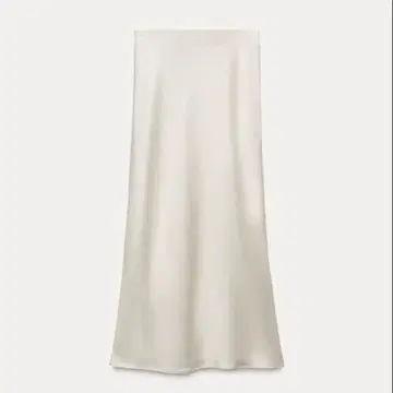 ZARA 새틴 미디 스커트 S 사이즈 화이트