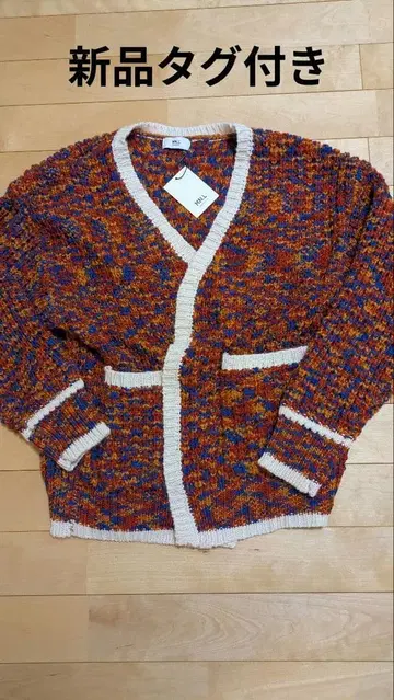 새상품 모노마트 MONO-MART 믹스 니트 파이핑 가디건