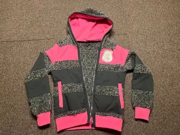 Russeluno 후드 부착 후드티 그레이/핑크