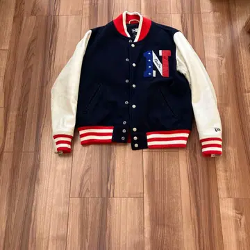 New Era 바시티 자켓 M 사이즈 네이비/화이트/레드
