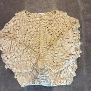 시크위시 폼폼 하트 가디건