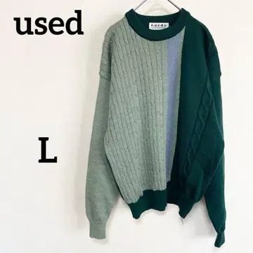 used 구제 의류 스웨터 그린 빈티지 코디 가을/겨울 L 캐주얼