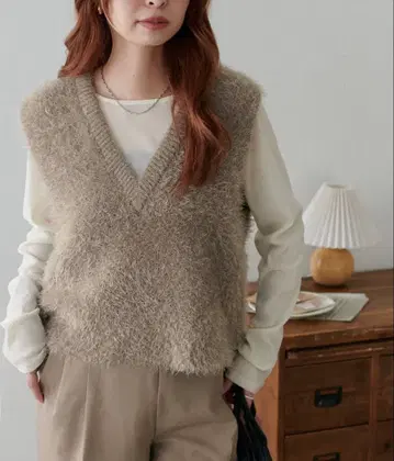 [미사용 새상품] DISCORT 앞뒤 2way 페더얀 숏 베스트 모카