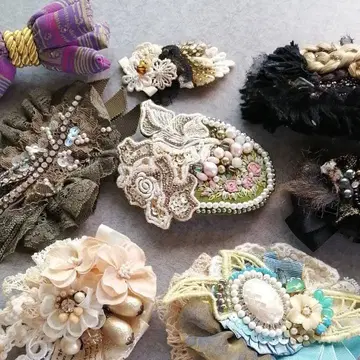 핸드메이드 머리핀 브로치 헤어 액세서리 8개 세트