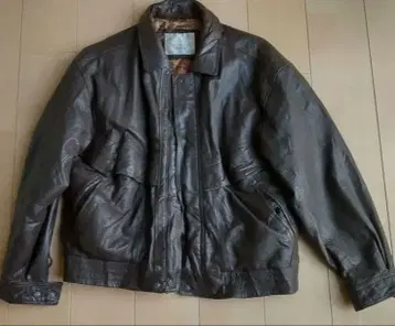 새상품급 BILL BLASS 가죽 자켓 LL 사이즈 브라운