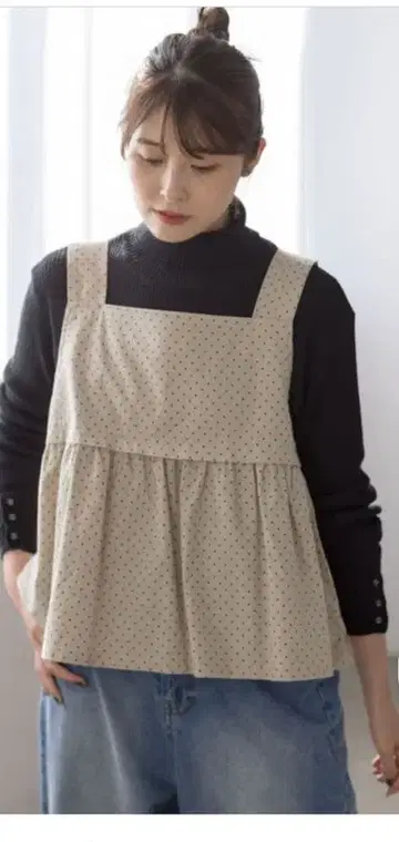 유베시 산 삼안사 모스2 전후 2way 뷔스티에 베이지 콜라보