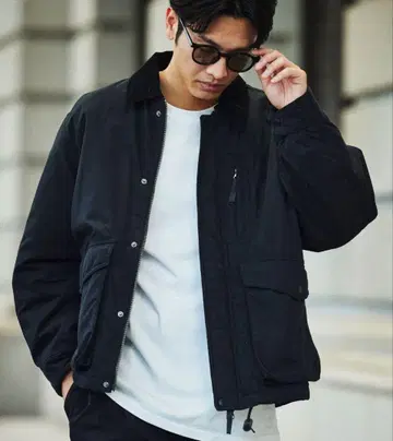 정가 16995엔 옷깃 코듀로이 절개 코튼 나일론 블루종