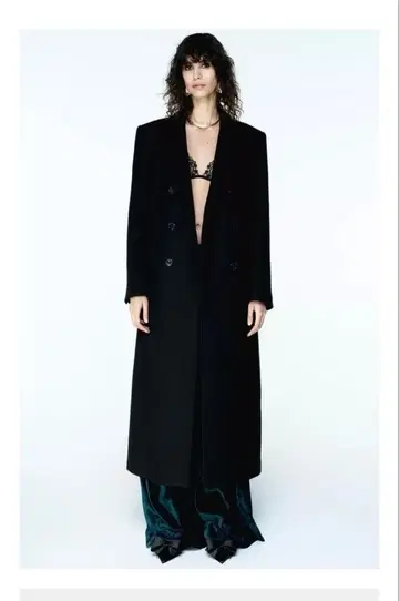 ZARA 롱 기장 더블 브레스트 코트 M 새상품