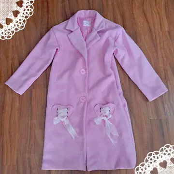 핑크 롱 코트 가격 인하 불가