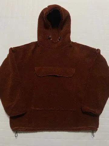 BIG 포켓 보아 아노락 후드티 브라운 보아 플리스 자켓