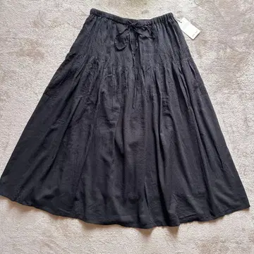 미사용 [bulbul] 턱 롱 스커트 플레어 블랙