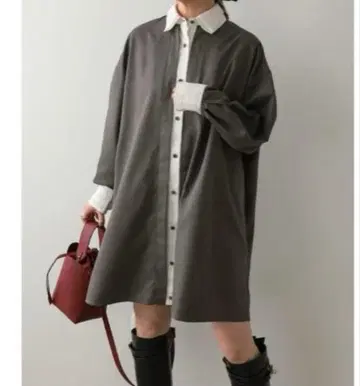 도노반 [ Donoban ] 더블 컬러 셔츠 원피스