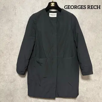 GEORGES RECH 다운 코트 노카라 블랙 36 경량