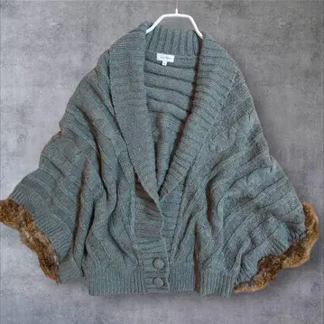 vert dense 퍼 부착 니트 가디건 변형 돌먼 M 그레이