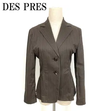 데프레 테일러드 자켓 면 안감 없음 스트라이프 브라운 M 상당 B17