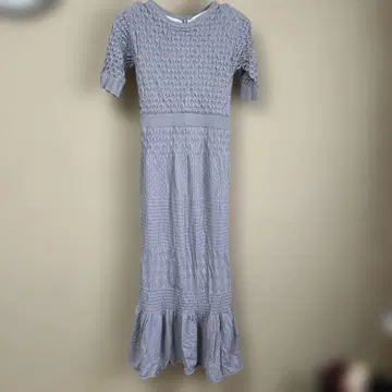 emiriawiz 시스루 짜임 니트 원피스 롱 반팔 머메이드