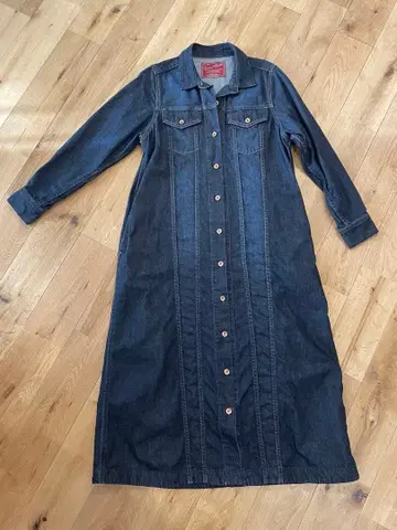 써니클라우드 데님 자켓 피스 롱 데님 원피스 인디고 면 M