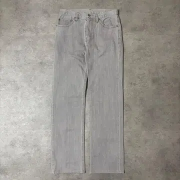 데님 스트레이트 S 상당 라이트 그레이 하이웨스트 캐주얼 노옴코어