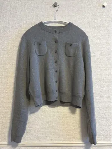 CABaN 코튼 캐시미어 크루넥 가디건 그레이 XS