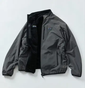 정가 9897엔 릴랙스핏 나일론 플리스 리버서블 블루종