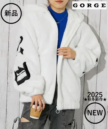 새상품 GORGE 여성용 퍼 블루종 집업 볼륨 후드