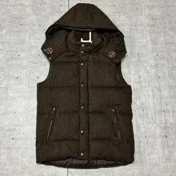 그린 레이블 릴랙싱 트위드 울 다운 베스트 후드티