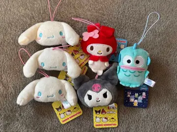 산리오 마이멜로디 시나모롤 봉제 인형 스트랩 세트 묶음 판매