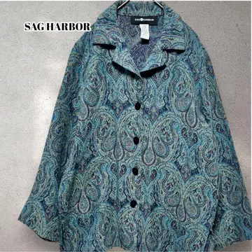 서그 하버 90' 테일러드 자켓 페이즐리 무늬 XL 상당 빈티지