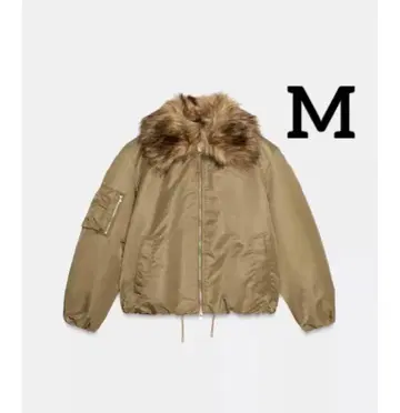 새상품 ZARA 인조 모피 옷깃 봄버 자켓 M
