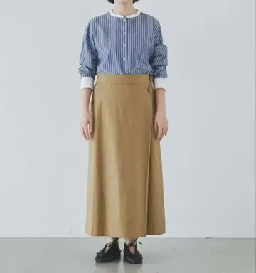 북유럽, 쿠라시노 도구점 코다와리 실루엣의 린넨 혼방 랩스커트 베이지 M