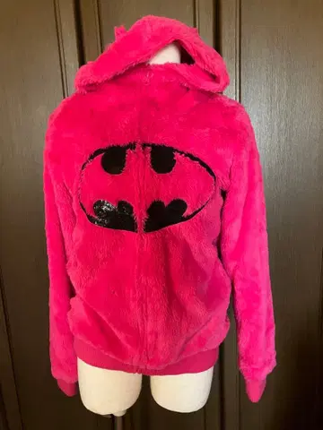 에메필 핑크 M 풀 집업 후드티 보아 홈웨어 배트맨 로고