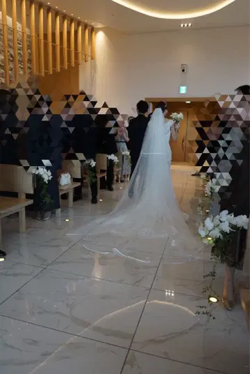 웨딩 파이핑 베일 3m