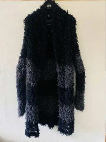 LAD MUSICIAN 샤기 퍼 롱 가디건 46