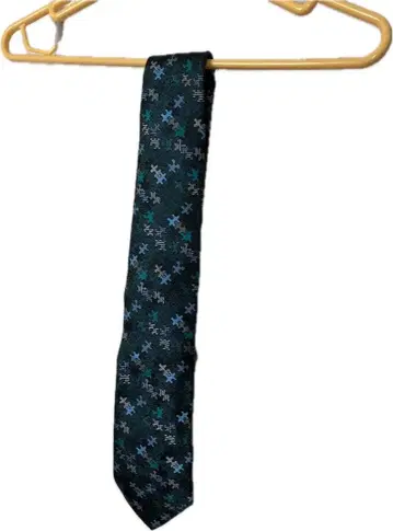 ALAN SMITHE 실크 넥타이 청록색 패턴