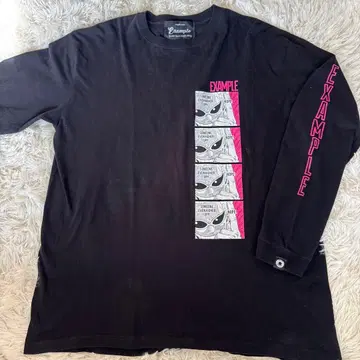 example 원피스 콜라보 도플라밍고 티셔츠 XXL 블랙