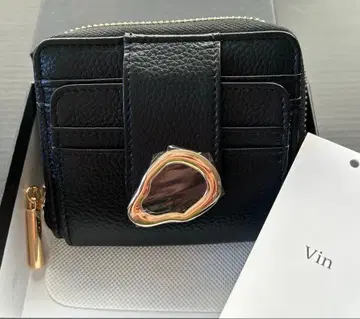 Vin 라운드 지퍼 가죽 미니 지갑