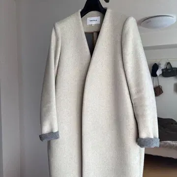 ENF 노카라 롱 코트 크림 36