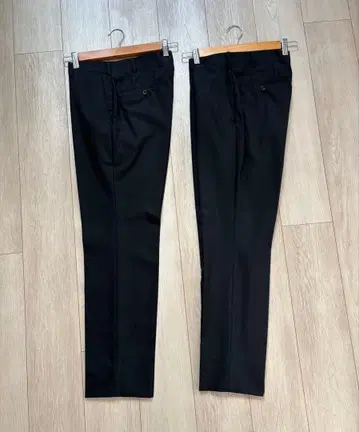 현민공제 수트 팬츠 2개 세트 블랙 계열 스트라이프 울 50 폴리 50