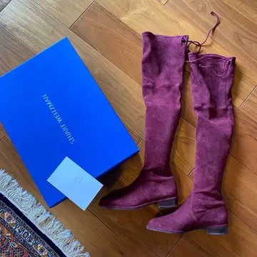 STUART WEITZMAN 버건디 니하이 부츠
