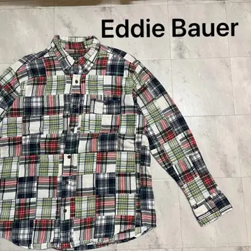 에디 바우어 패치워크 셔츠 버튼 다운 셔츠 긴팔 셔츠 체크 무늬