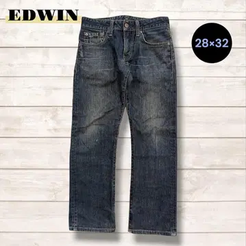 EDWIN 다크 블루 데님 28 x 32 스트레이트 레그