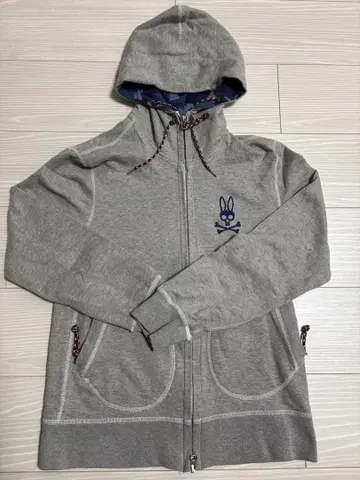 사이코 버니 그레이 풀 집업 후드티 S