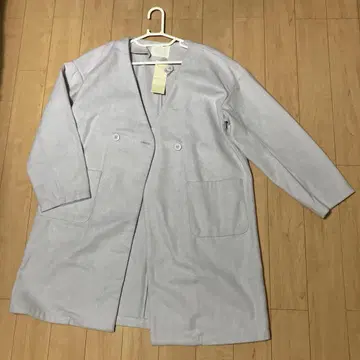 ehka sopo 에카 소포 W 단추 노카라 코트 라벤더 롱 코트