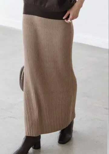 브라운 타이트 스커트 프리 사이즈
