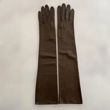 새상품급 여성 사이즈 가죽 롱 그로브 브라운 가죽 장갑 사이즈 20cm