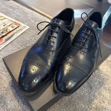 아사쿠사 맞춤 제작 일본제 블랙 가죽 드레스 슈즈